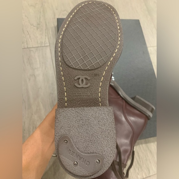 CHANEL lace-up ankle combat boots - Picture 10 of 14